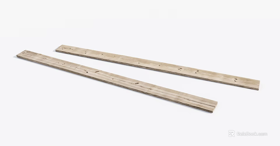 Wood And Stone Planks With Holes For Decorative And DIY Projects 3d model 