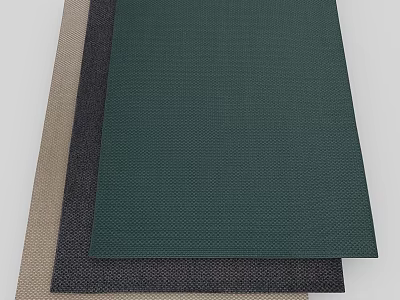 Square Rugs In Green Dark And Beige Textured Woven Design For Home Decor 3d model