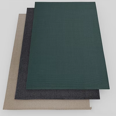 Square Rugs In Green Dark And Beige Textured Woven Design For Home Decor 3d model