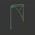 Rustic Metal Hanging Bracket With Triangular Frame Chain And Gear