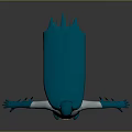 Blue Gray Batman Costume 3D Model with Yellow Belt Blue Gloves and Boots