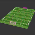 Standard Football Field Architecture With Green Turf White Lines And Goalposts