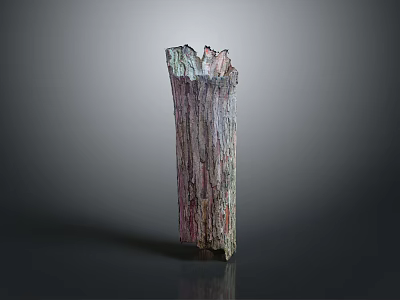 Tall Wood And Stone Decorative Sculpture With Natural Texture And Unique Design 3d model