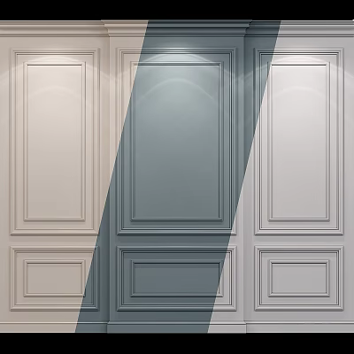 Modern Decorative Wall Panels In Light Blue And White With Elegant Lines 3d model