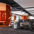 Modern Public Office Space With Open Layout Desks Office Chairs And Storage Cabinets