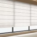 Elegant Linen Window Blinds With Natural Light And Potted Plant Interior