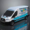 White Performance Commercial Van Offering Air Conditioning Electrical Plumbing Services 3d model