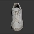 White Casual Lace Up Shoes With Red Stripe Design And Textured Sole
