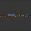 Colorful Model Freight Train With Multiple Colored Cars And 6412 Numbered Carriages