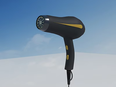 Handheld Black And Gold Air Cooler Fan With Efficient Fresh Air Design 3d model