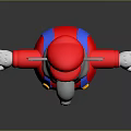 Mario Style Elephant Game Character Wearing Red Hat Red Shirt Blue Overalls With Arms Outstretched