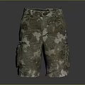 Camo Cargo Shorts With Multiple Utility Pockets And Tactical Design For Men 3d model