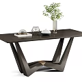 Modern Dining Tables With Marble Tops Decorative Plants And Varied Leg Designs