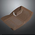 Functional Brown Silicone Kitchen Drainer Tray With Striped Design And Groove