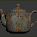 Artisan Handcrafted Ceramic Teapot with Vintage Glaze and Textured Surface Design