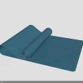Blue Rolled Yoga Mat For Fitness Exercise With Non Slip Comfortable Surface