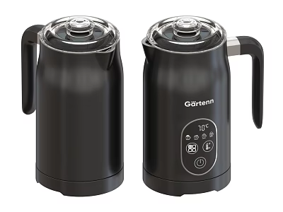 Gurinom Two Black Electric Kettles With Control Panel And Digital Display For Daily Use 3d model