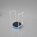 Playground Equipment With White Frame And Blue Circular Trampoline Surface For Kids