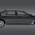 Black BMW Luxury Sedan With Light Beige Interior LED Headlights And Chrome Grille