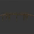 Natural Wooden Bridge With Plank Walkway And Railings For Outdoor Use