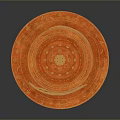 Orange Decorative Sculpture Carving With Multi Layered Circular Design And Intricate Patterns