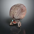 Game Film Monster Character With Large Head Rough Skin Sharp Teeth Insect Legs