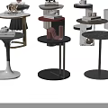 Modern Side Tables With Metal Marble Wood And Geometric Design Elements 3d model