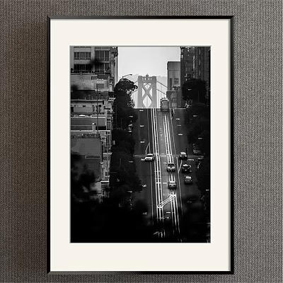 Modern Architectural Painting Simple Black and White Children's Room Animal Road Decoration Painting 3d model