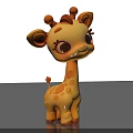 Cute Yellow Cartoon Giraffe Toy With Big Ears And Brown Spots