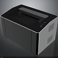 Modern Compact Black And White Printer With Control Panel And Efficient Design