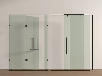 Modern Glass Shower Doors With Black Frame And Sleek Handles Design 3d model