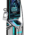 Immersive Wolf Warrior Commando Gaming Machine With Screen Headphones And Illuminated Buttons 3d model