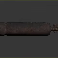 Rusty Metal Gas Cylinder With Worn Surface And Pressure Gauge Valve