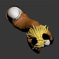 Anthropomorphic Fox Character 3D Rendering with Blonde Hair Orange White Fur Black Ears and Tail