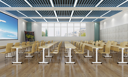 modern classroom 3d model