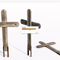 Three Vintage Wooden Cross Decorative Ornament Set For Home Decor
