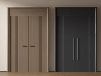 Modern double-door swing door entry door security door top-to-top opposite door 3d model