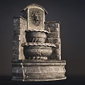 Classic Stone Fountain With Lion Head Decoration And Multi Tiered Structure