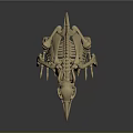 Artistic Detailed Wooden Animal Skeleton Sculpture with Long Neck and Claws