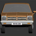 Orange Classic Two Door Retro Car With Silver Wheels And Dark Background Reflection 3d model