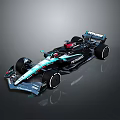 Mercedes Formula 1 Racing Car With Blue White Livery And Petronas Sponsorship