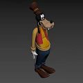 Cartoon Game Movie Character Goofy With Brown Hat Yellow Vest Blue Pants And White Gloves