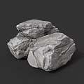 Rough Gray Stones Combined With Natural Wood Logs For Garden Decoration Projects
