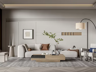 Modern Living Room Living Room Sofa Coffee Table Combination 3d model