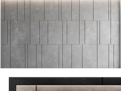 Modern Gray Paneled Wall Design For Living Room Interior With Textured Finish 3d model
