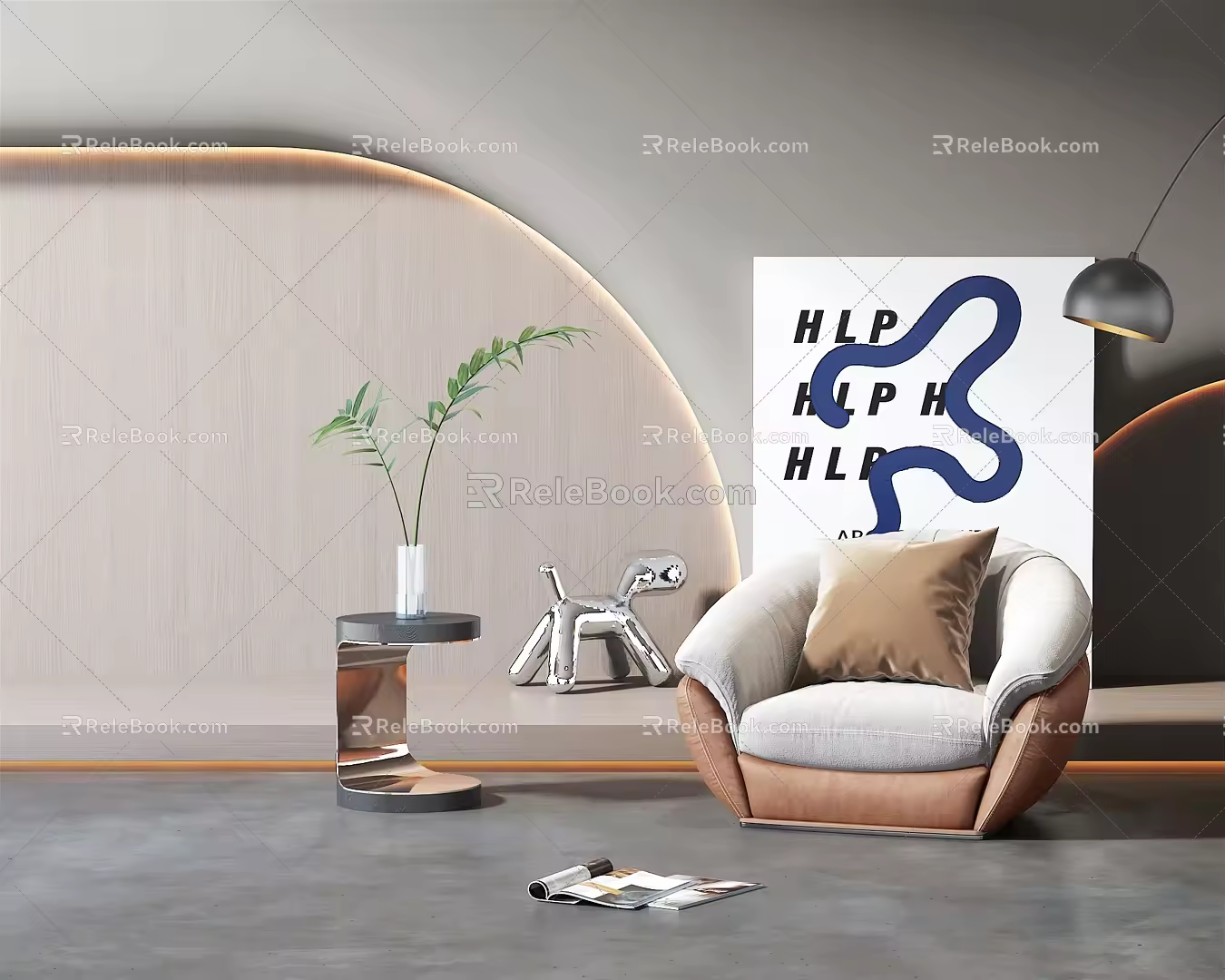 Modern single sofa 3d model