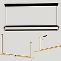 Modern Linear Circular Pendant Lights With Metal Frames Bright LED For Contemporary Interior