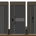 Modern Double Door Design With Main And Secondary Panels Dark Metal Accents