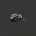 Natural Wood and Stone Material with Rough Gray Surface and Unique Natural Texture