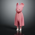 Pink Mouse Toy Wearing Pink Cape White Socks And Shoes Against Dark Background